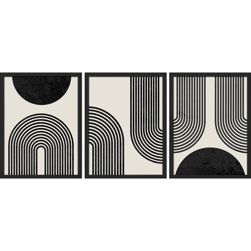 IDEA4WALL Mid Century Modern Boho IDEA4WALL Framed Abstract